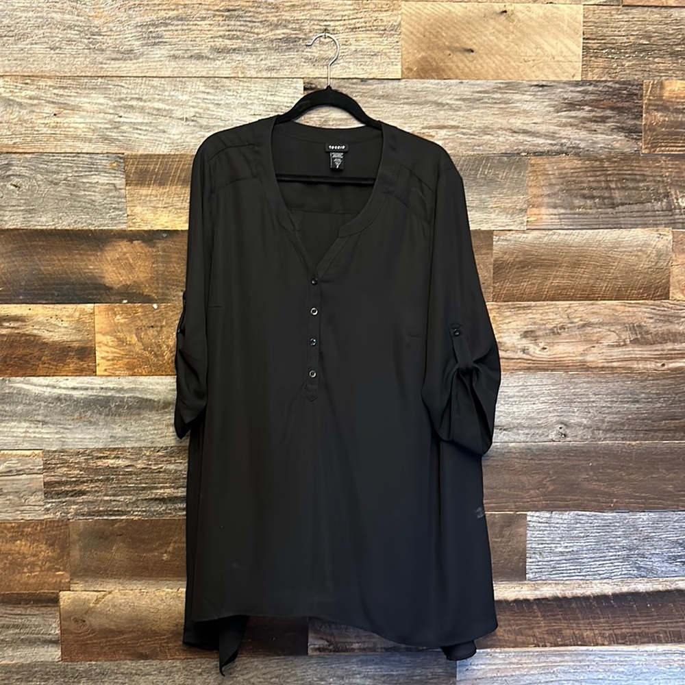 Torrid Harper Georgette Pullover 3/4 Sleeve Tunic